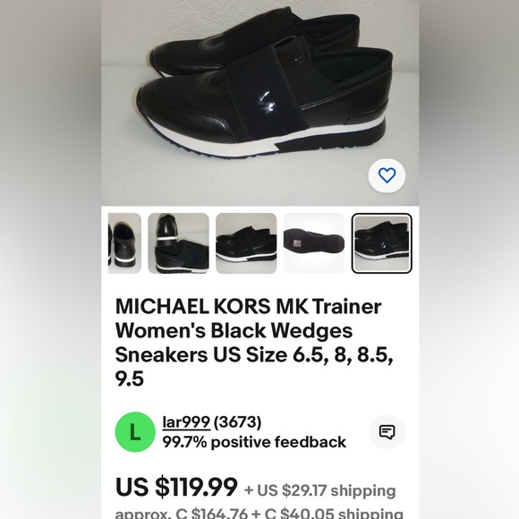 Michael Kors MK trainer sneakers women’s 👟 slip-on black & white Size 8.5 - Picture 17 of 17